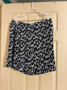 J. Crew Mini Skirt with Blue & White Floral Print
